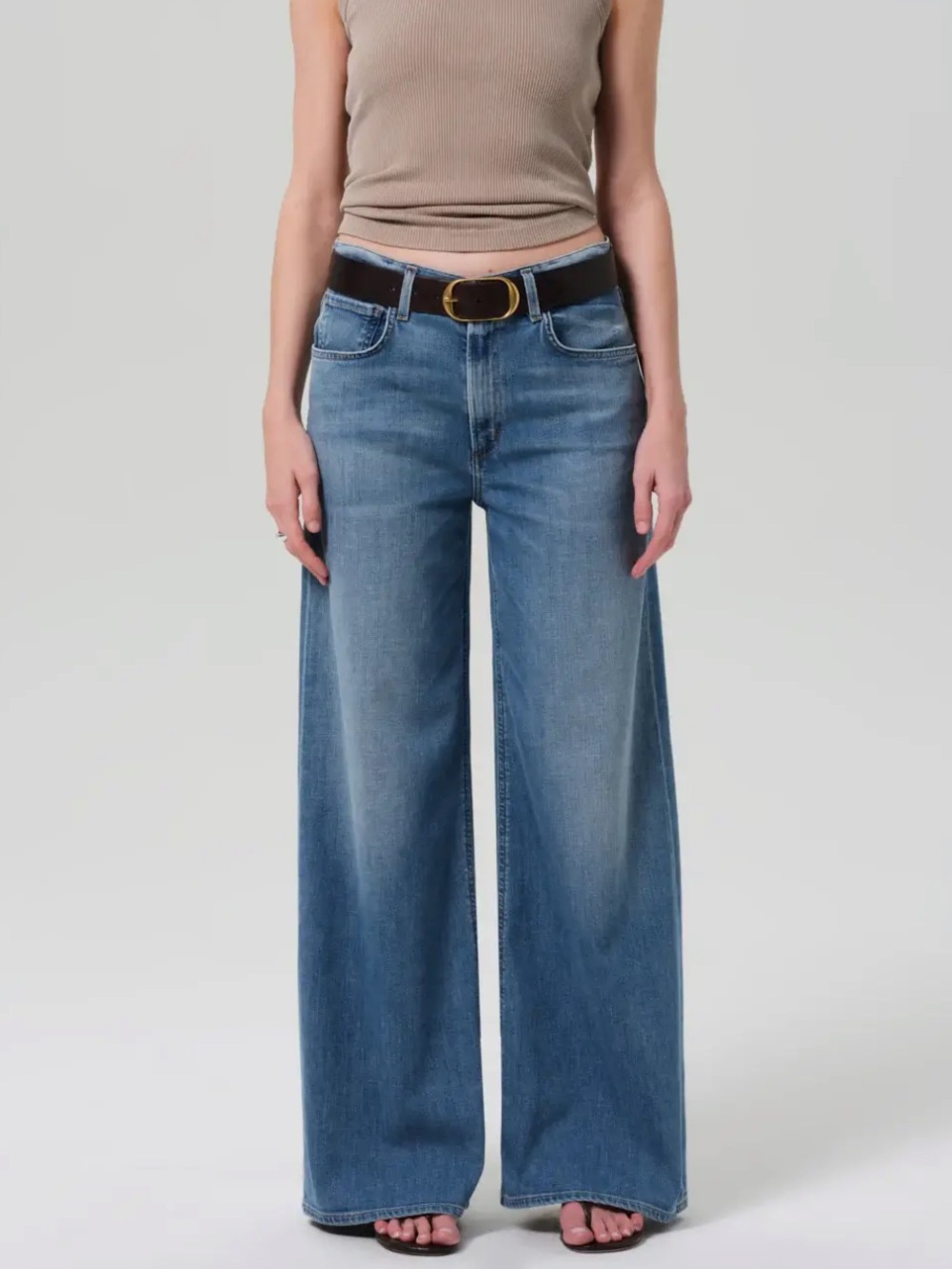 Citizens of Humanity Lyra long wide leg jeans medium wash high rise size 27 new